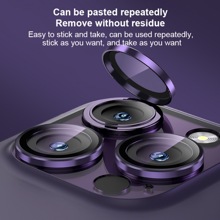 For iPhone 14 Pro / 14 Pro Max MOMAX Eagle Eye Independent Full Cover Phone Lens Glass Film(Dark Purple)