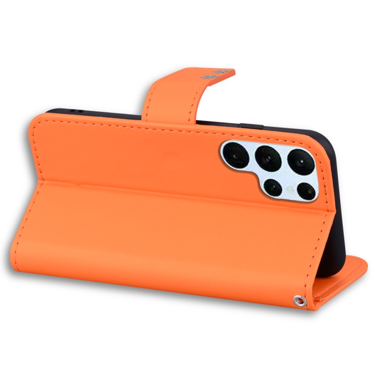 For Samsung Galaxy S23 Ultra 5G Cartoon Buckle Horizontal Flip Leather Phone Case(Orange) For Samsung Galaxy S23 Ultra 5G Cartoon Buckle Horizontal Flip Leather Phone Case(Orange)