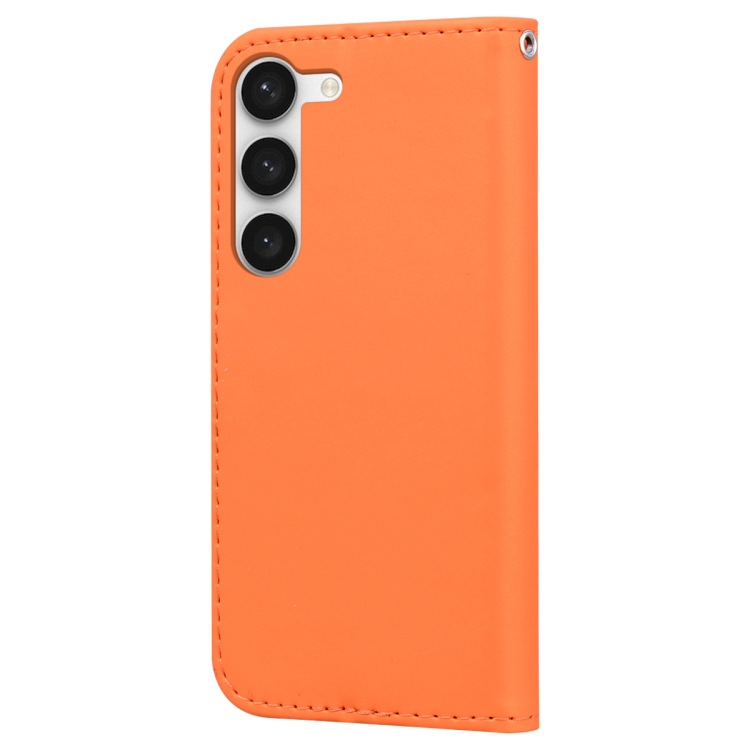 For Samsung Galaxy S23+ 5G Cartoon Buckle Horizontal Flip Leather Phone Case(Orange)