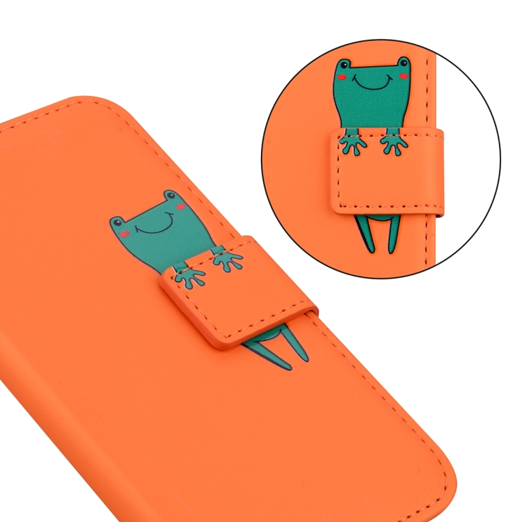For Samsung Galaxy S23+ 5G Cartoon Buckle Horizontal Flip Leather Phone Case(Orange)