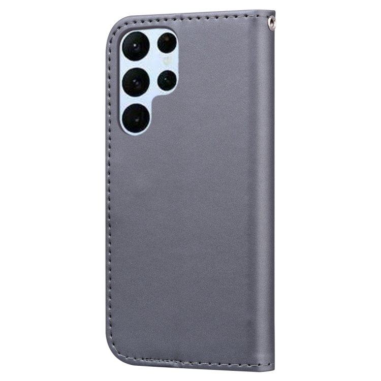 For Samsung Galaxy S21 Ultra 5G Cartoon Buckle Horizontal Flip Leather Phone Case(Grey) For Samsung Galaxy S21 Ultra 5G Cartoon Buckle Horizontal Flip Leather Phone Case(Grey)