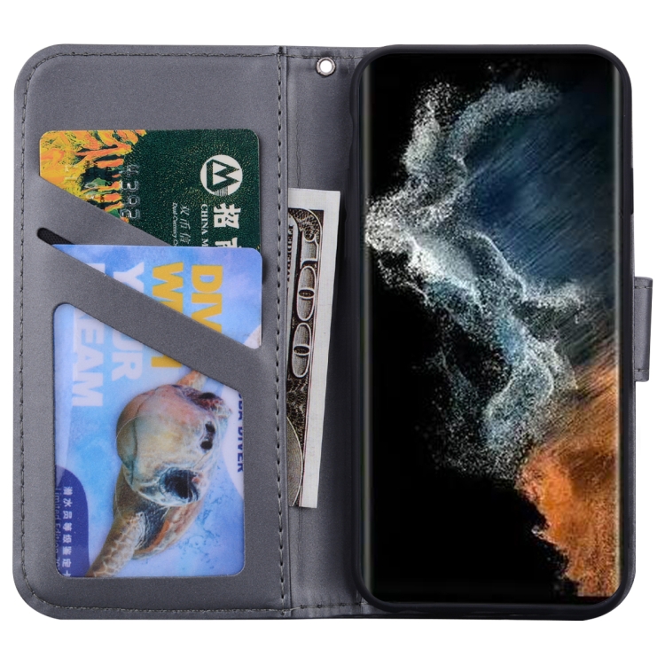 For Samsung Galaxy S21 Ultra 5G Cartoon Buckle Horizontal Flip Leather Phone Case(Grey) For Samsung Galaxy S21 Ultra 5G Cartoon Buckle Horizontal Flip Leather Phone Case(Grey)