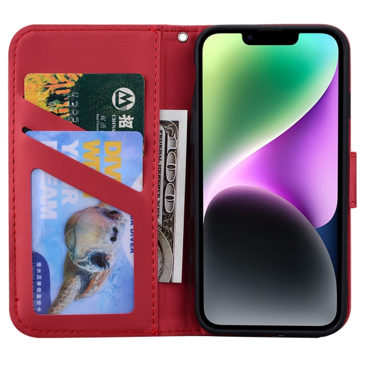 For iPhone 12 / 12 Pro Cartoon Buckle Horizontal Flip Leather Phone Case(Red) For iPhone 12 / 12 Pro Cartoon Buckle Horizontal Flip Leather Phone Case(Red)