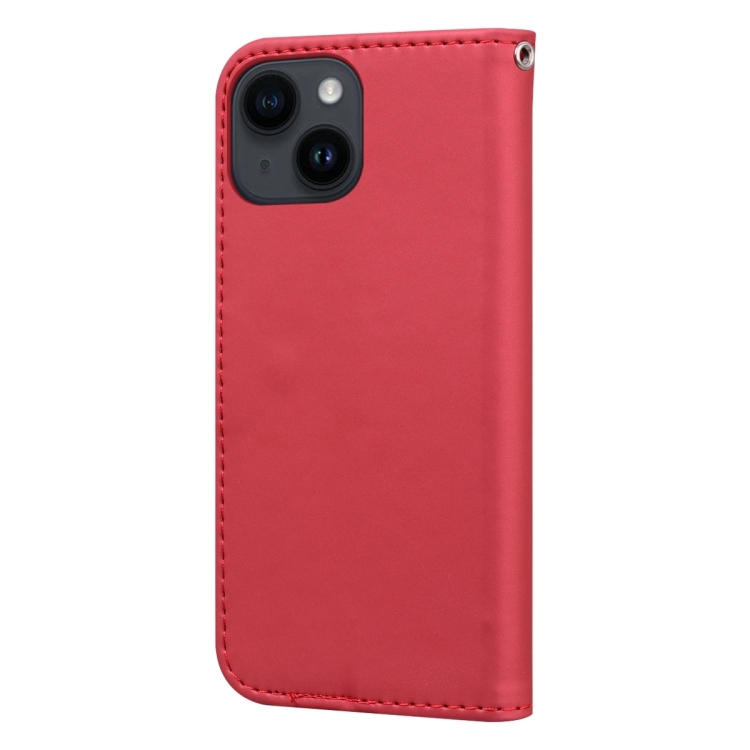 For iPhone 15 Cartoon Buckle Horizontal Flip Leather Phone Case(Red) For iPhone 15 Cartoon Buckle Horizontal Flip Leather Phone Case(Red)