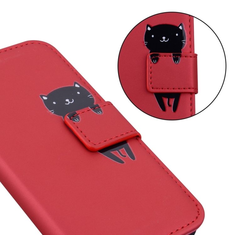 For iPhone 15 Cartoon Buckle Horizontal Flip Leather Phone Case(Red) For iPhone 15 Cartoon Buckle Horizontal Flip Leather Phone Case(Red)