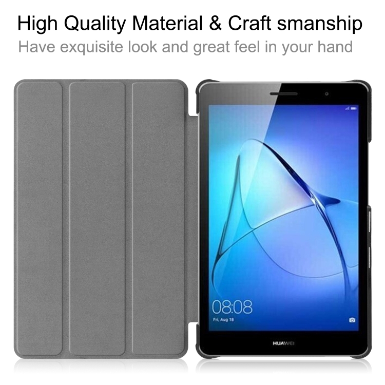 For Huawei MatePad T8 Coloured Drawing Pattern Horizontal Flip Leather Case with Three-folding Holder(Retro Tower) - 6