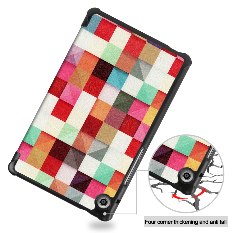 For Huawei MatePad T8 Coloured Drawing Pattern Horizontal Flip Leather Case with Three-folding Holder(Magic Cube) - 7