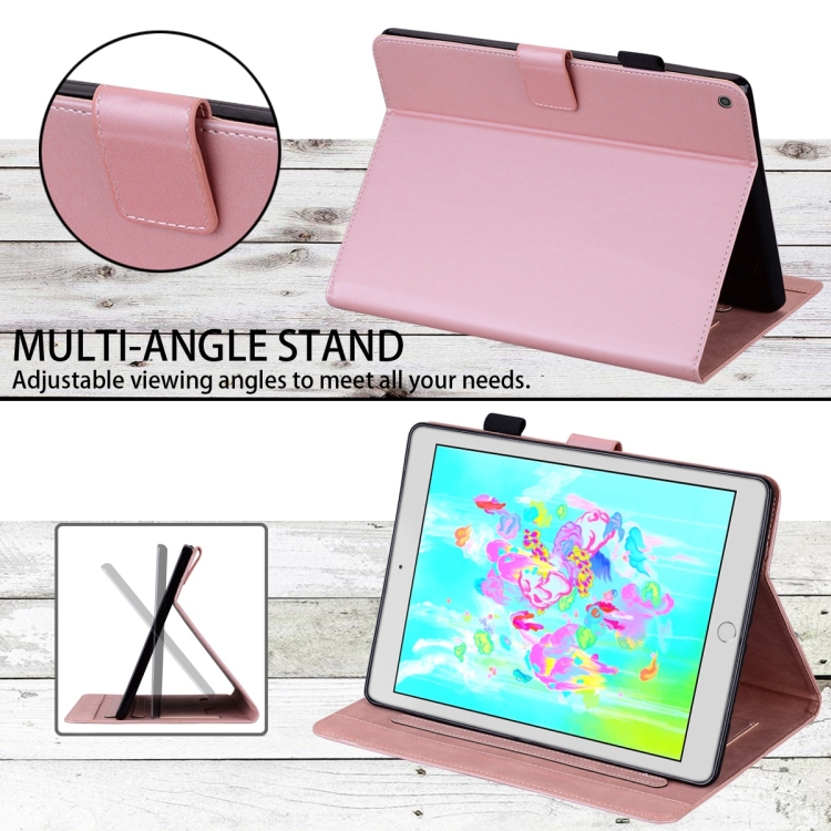 For iPad Air / Air 2 / 9.7 2017 / 2018 Cartoon Buckle Leather Smart Tablet Case(Rose Gold) For iPad Air / Air 2 / 9.7 2017 / 2018 Cartoon Buckle Leather Smart Tablet Case(Rose Gold)
