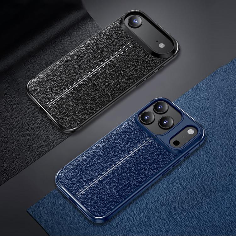 For iPhone 17 Pro Max Litchi Texture Shockproof TPU Phone Case(Black) - 1