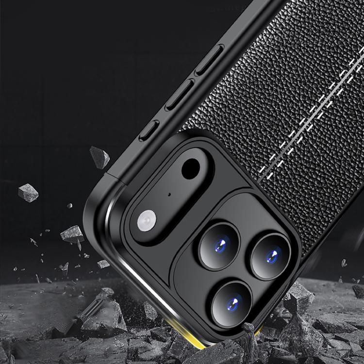 For iPhone 17 Pro Max Litchi Texture Shockproof TPU Phone Case(Black) - 2