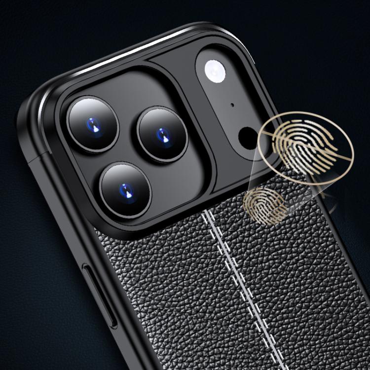 For iPhone 17 Pro Max Litchi Texture Shockproof TPU Phone Case(Black) - 4