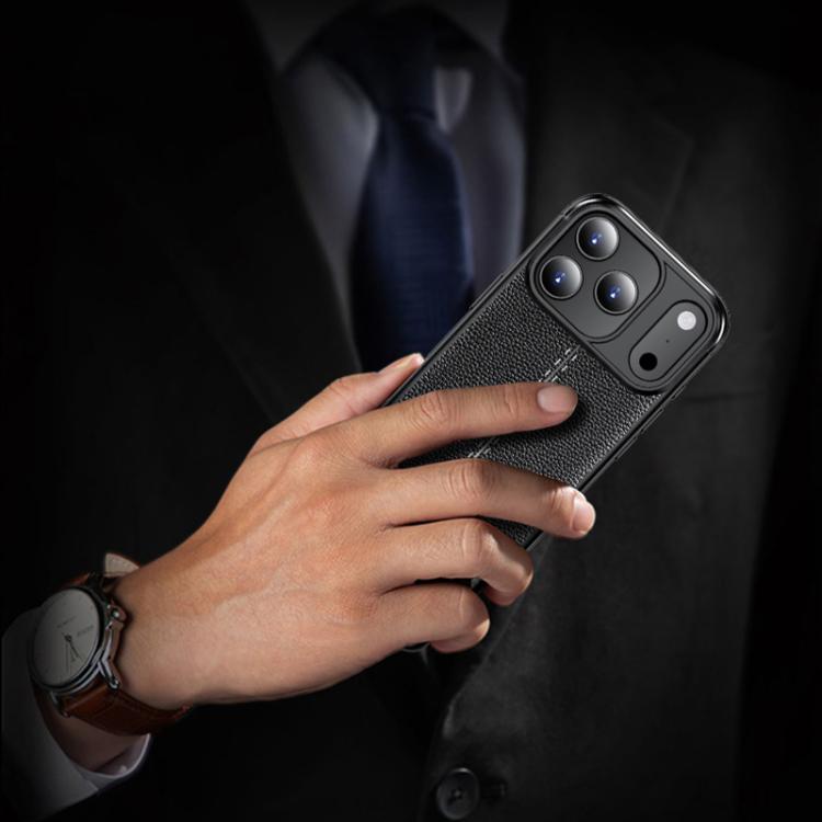 For iPhone 17 Pro Max Litchi Texture Shockproof TPU Phone Case(Black) - 5