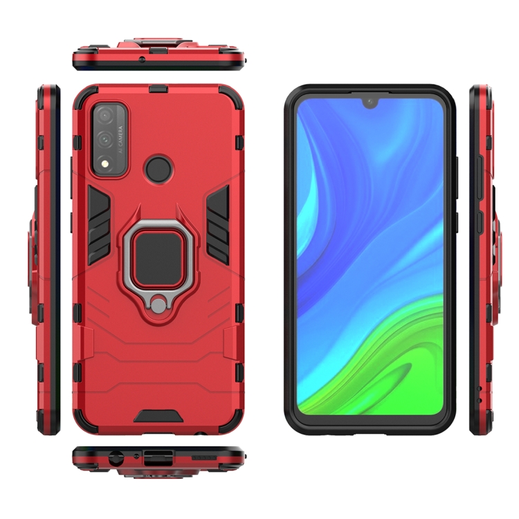 For Huawei P smart 2020 PC + TPU Anti-fall Protective Case with Ring Holder(Red) - 1