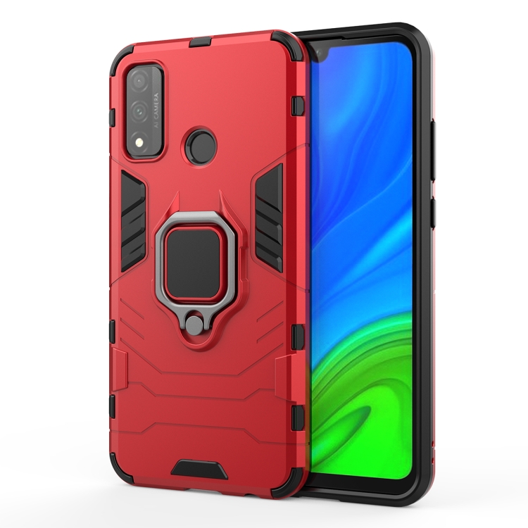For Huawei P smart 2020 PC + TPU Anti-fall Protective Case with Ring Holder(Red) - 2