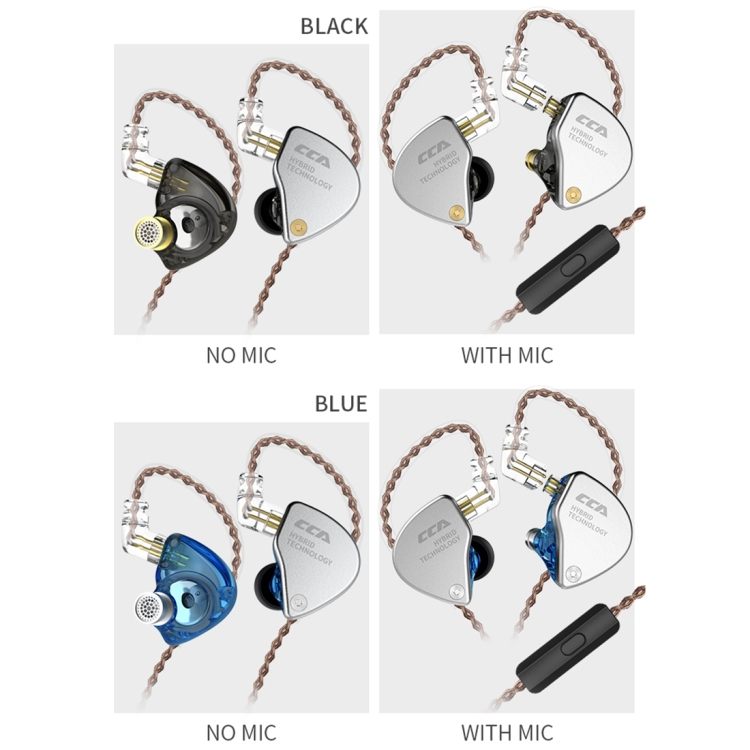 CCA CCA-CA4 3.5mm Gold Plated Plug Hybrid Technology Wire-controlled In-ear Earphone, Type:without Mic(Black) CCA CCA-CA4 3.5mm Gold Plated Plug Hybrid Technology Wire-controlled In-ear Earphone, Type:without Mic(Black)