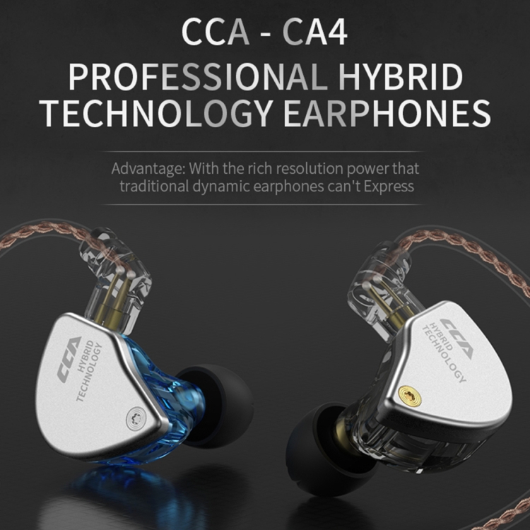 CCA CCA-CA4 3.5mm Gold Plated Plug Hybrid Technology Wire-controlled In-ear Earphone, Type:without Mic(Black) CCA CCA-CA4 3.5mm Gold Plated Plug Hybrid Technology Wire-controlled In-ear Earphone, Type:without Mic(Black)