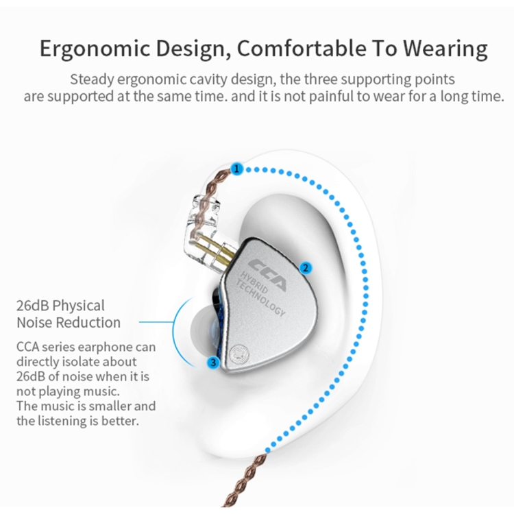 CCA CCA-CA4 3.5mm Gold Plated Plug Hybrid Technology Wire-controlled In-ear Earphone, Type:without Mic(Black) CCA CCA-CA4 3.5mm Gold Plated Plug Hybrid Technology Wire-controlled In-ear Earphone, Type:without Mic(Black)