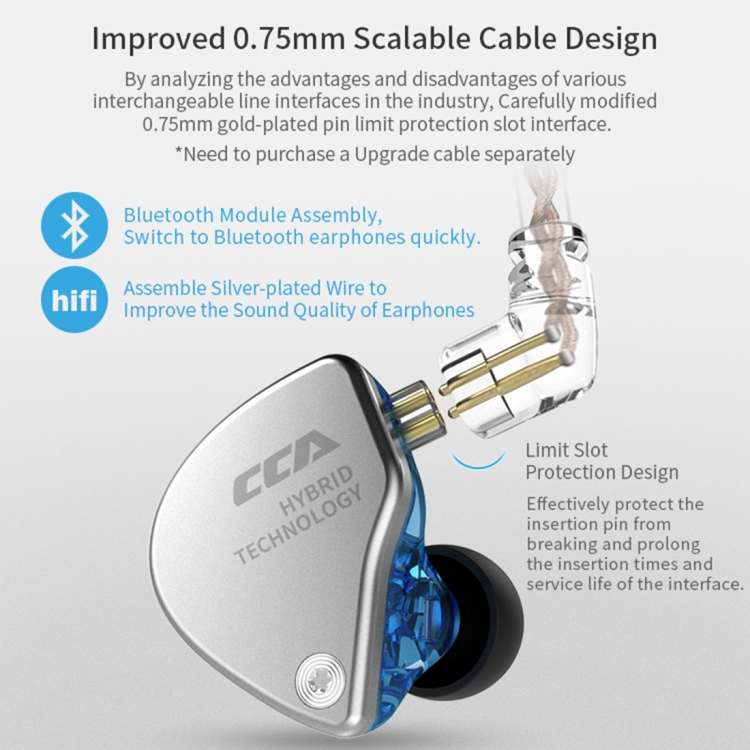 CCA CCA-CA4 3.5mm Gold Plated Plug Hybrid Technology Wire-controlled In-ear Earphone, Type:without Mic(Black) CCA CCA-CA4 3.5mm Gold Plated Plug Hybrid Technology Wire-controlled In-ear Earphone, Type:without Mic(Black)