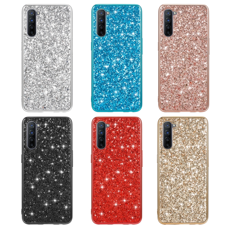 For OPPO Reno3 Glitter Powder Shockproof TPU Protective Case(Rose Gold) - 6