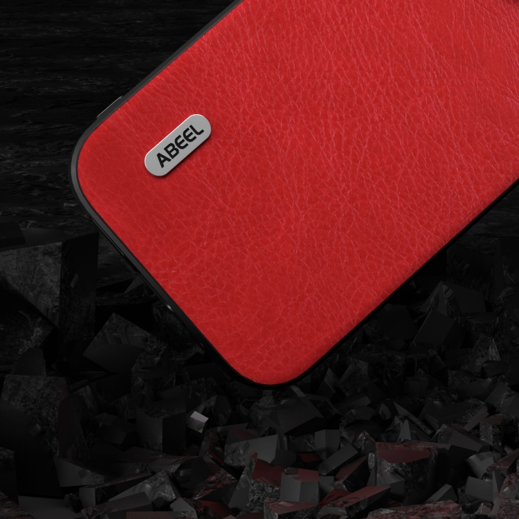 For iPhone 15 Plus ABEEL Retro Litchi Texture PU Phone Case(Red) For iPhone 15 Plus ABEEL Retro Litchi Texture PU Phone Case(Red)