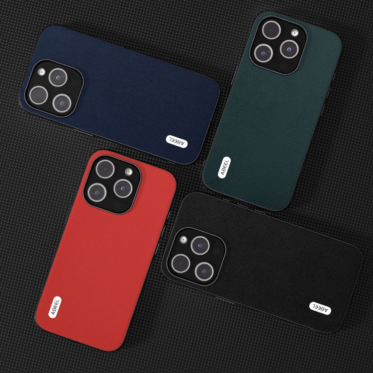 For iPhone 15 Plus ABEEL Genuine Leather Luolai Series Phone Case(Red) For iPhone 15 Plus ABEEL Genuine Leather Luolai Series Phone Case(Red)