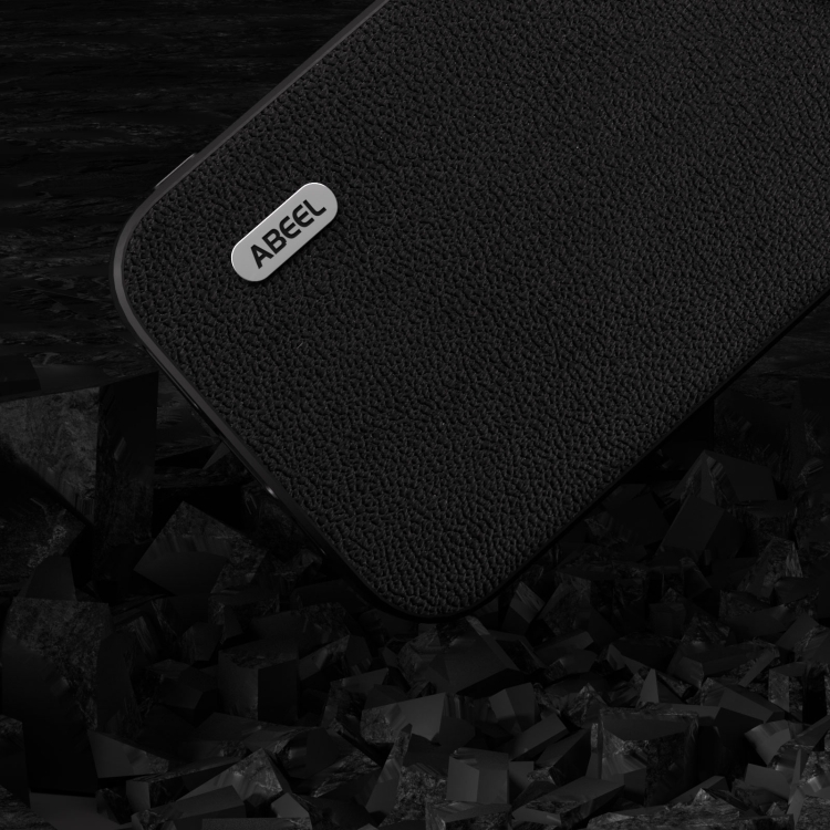 For iPhone 14 Plus ABEEL Genuine Leather Luolai Series Phone Case(Black) For iPhone 14 Plus ABEEL Genuine Leather Luolai Series Phone Case(Black)