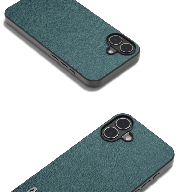 For iPhone 16 ABEEL Genuine Leather Luolai Series Phone Case(Dark Green) For iPhone 16 ABEEL Genuine Leather Luolai Series Phone Case(Dark Green)