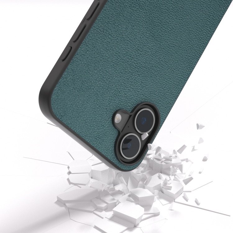 For iPhone 16 ABEEL Genuine Leather Luolai Series Phone Case(Dark Green) For iPhone 16 ABEEL Genuine Leather Luolai Series Phone Case(Dark Green)
