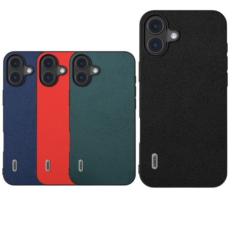 For iPhone 16 ABEEL Genuine Leather Luolai Series Phone Case(Dark Green) For iPhone 16 ABEEL Genuine Leather Luolai Series Phone Case(Dark Green)