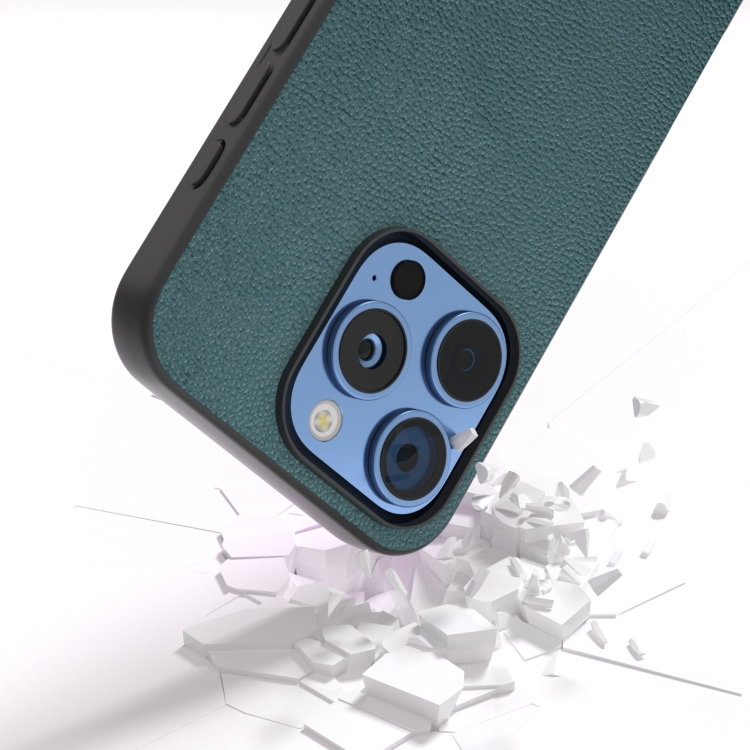 For iPhone 16 Pro ABEEL Genuine Leather Luolai Series Phone Case(Dark Green) For iPhone 16 Pro ABEEL Genuine Leather Luolai Series Phone Case(Dark Green)