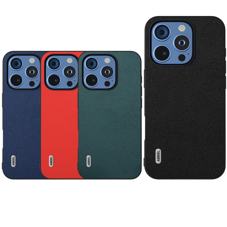 For iPhone 16 Pro ABEEL Genuine Leather Luolai Series Phone Case(Dark Green) For iPhone 16 Pro ABEEL Genuine Leather Luolai Series Phone Case(Dark Green)