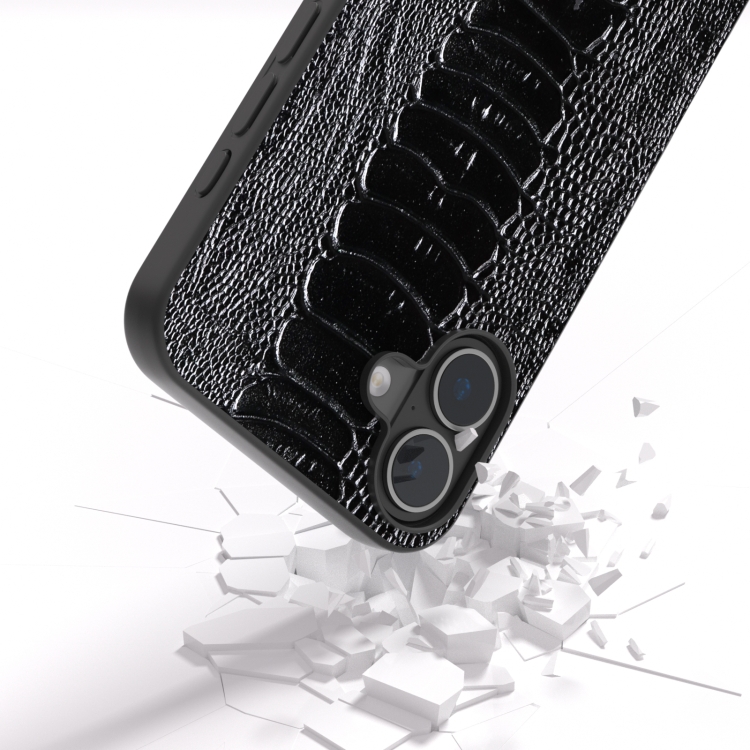 For iPhone 16 ABEEL Genuine Leather Weilai Series Phone Case(Black) For iPhone 16 ABEEL Genuine Leather Weilai Series Phone Case(Black)