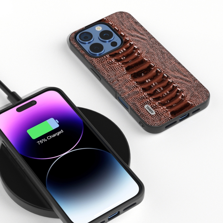 For iPhone 16 Pro ABEEL Genuine Leather Weilai Series Phone Case(Coffee) For iPhone 16 Pro ABEEL Genuine Leather Weilai Series Phone Case(Coffee)