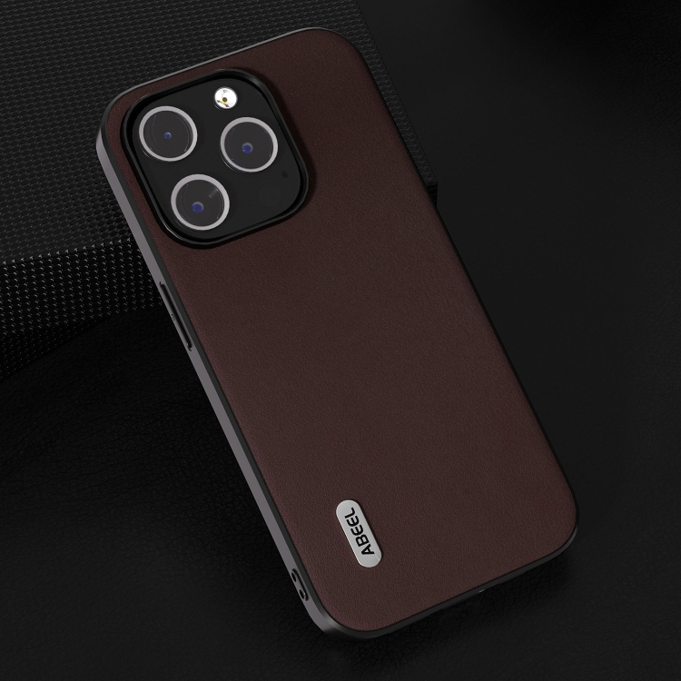 For iPhone 14 Pro ABEEL Genuine Leather Xiaoya Series Phone Case(Coffee) For iPhone 14 Pro ABEEL Genuine Leather Xiaoya Series Phone Case(Coffee)