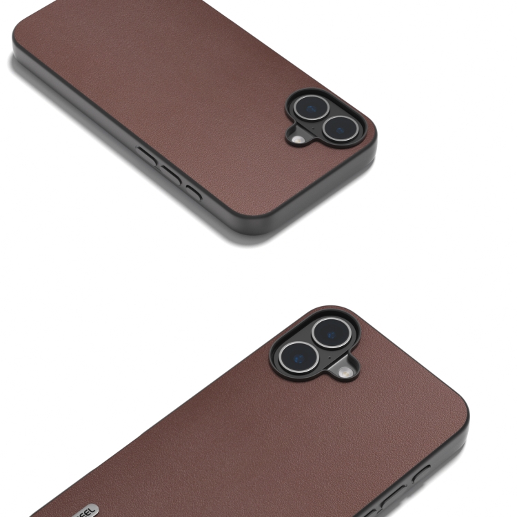 For iPhone 16 ABEEL Genuine Leather Xiaoya Series Phone Case(Coffee) For iPhone 16 ABEEL Genuine Leather Xiaoya Series Phone Case(Coffee)