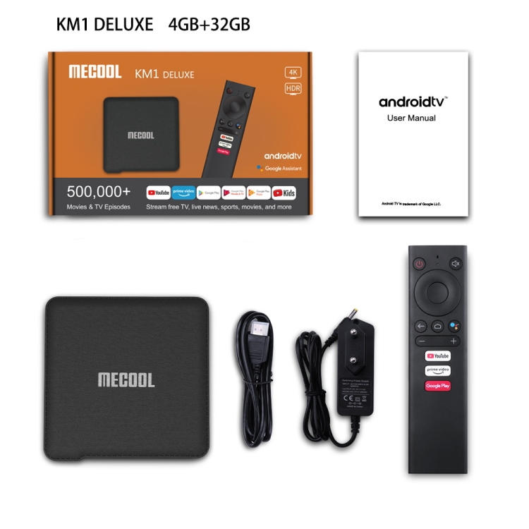 MECOOL KM1 4K Ultra HD Smart Android 9.0 Amlogic S905X3 TV Box with Remote Controller, 4GB+32GB, Support Dual Band WiFi 2T2R/HDMI/TF Card/LAN, US Plug - 3