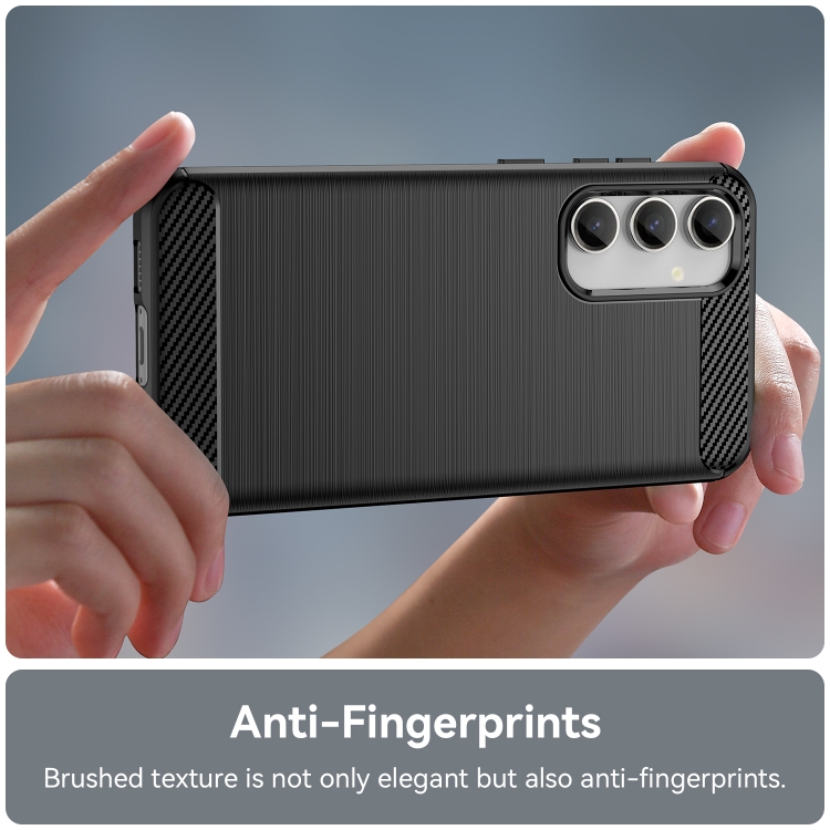 For Samsung Galaxy S23 FE Brushed Texture Carbon Fiber TPU Phone Case(Black) For Samsung Galaxy S23 FE Brushed Texture Carbon Fiber TPU Phone Case(Black)