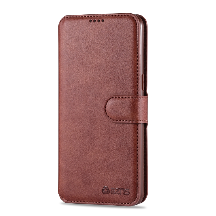 For Samsung Galaxy A10s AZNS Calf Texture Horizontal Flip Leather Case, with Holder & Card Slots & Wallet & Photo Frame(Brown) - 1