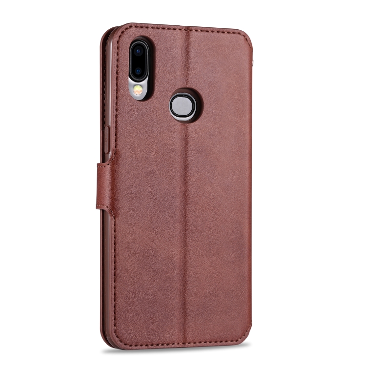 For Samsung Galaxy A10s AZNS Calf Texture Horizontal Flip Leather Case, with Holder & Card Slots & Wallet & Photo Frame(Brown) - 2