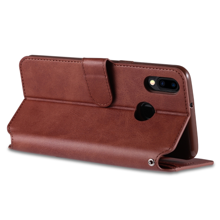 For Samsung Galaxy A10s AZNS Calf Texture Horizontal Flip Leather Case, with Holder & Card Slots & Wallet & Photo Frame(Brown) - 5