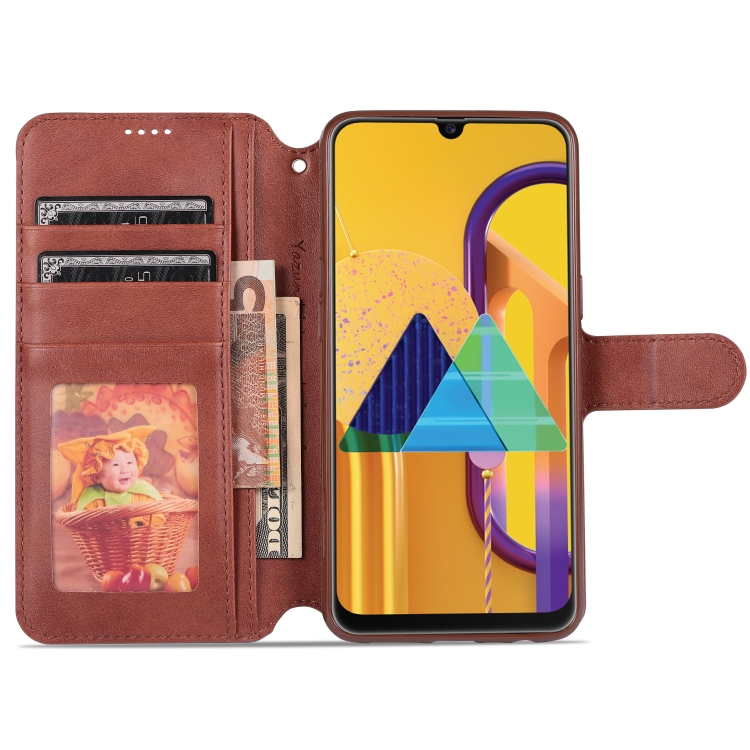 For Samsung Galaxy A10s AZNS Calf Texture Horizontal Flip Leather Case, with Holder & Card Slots & Wallet & Photo Frame(Brown) - 6