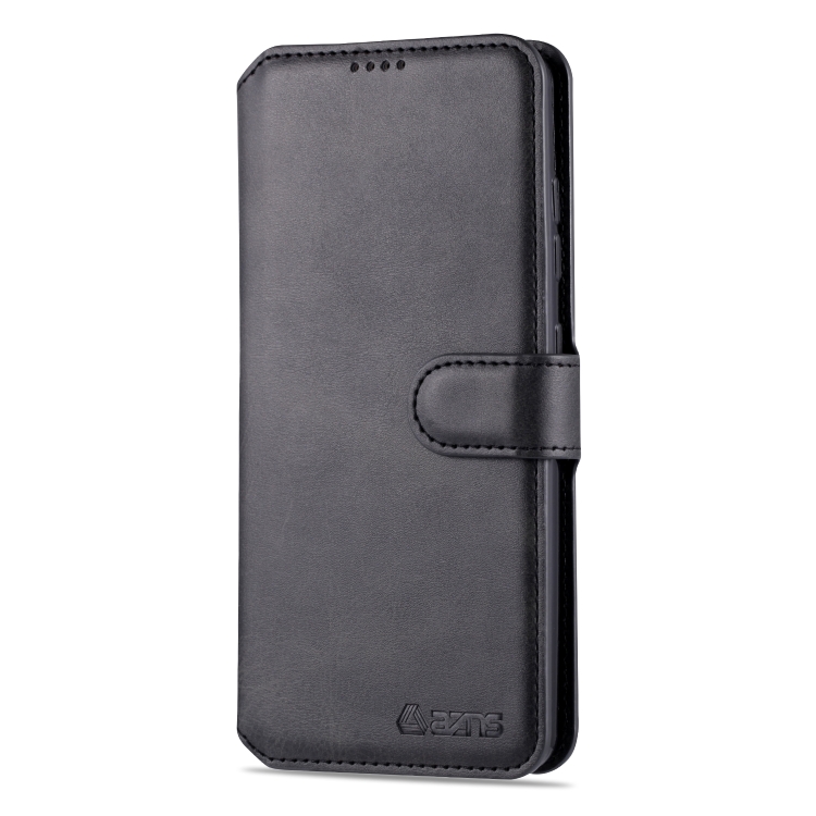 For Samsung Galaxy A51 AZNS Calf Texture Horizontal Flip Leather Case, with Holder & Card Slots & Wallet & Photo Frame(Black) - 1