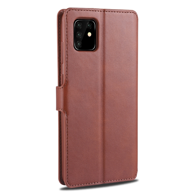 For Samsung Galaxy A81 / Note 10 Lite AZNS Calf Texture Horizontal Flip Leather Case, with Holder & Card Slots & Wallet & Photo Frame(Brown) - 2