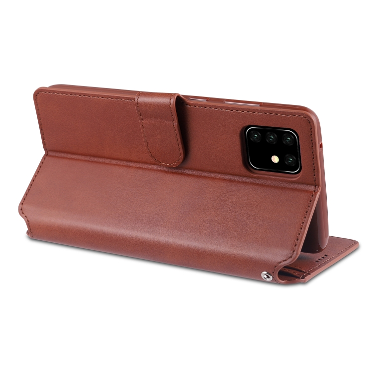 For Samsung Galaxy A81 / Note 10 Lite AZNS Calf Texture Horizontal Flip Leather Case, with Holder & Card Slots & Wallet & Photo Frame(Brown) - 4