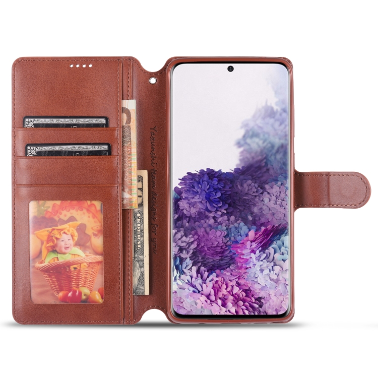For Samsung Galaxy A81 / Note 10 Lite AZNS Calf Texture Horizontal Flip Leather Case, with Holder & Card Slots & Wallet & Photo Frame(Brown) - 5