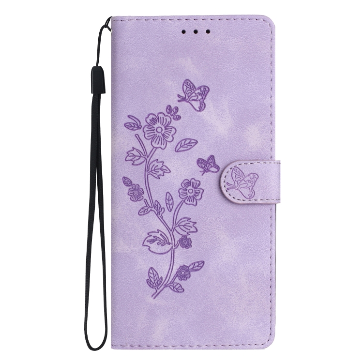 For Samsung Galaxy S22+ 5G Flower Butterfly Embossing Pattern Leather Phone Case(Purple) For Samsung Galaxy S22+ 5G Flower Butterfly Embossing Pattern Leather Phone Case(Purple)