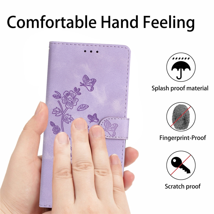 For Samsung Galaxy S22+ 5G Flower Butterfly Embossing Pattern Leather Phone Case(Purple) For Samsung Galaxy S22+ 5G Flower Butterfly Embossing Pattern Leather Phone Case(Purple)