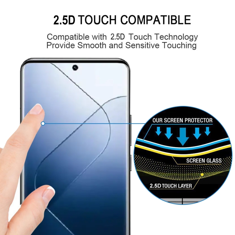 For Xiaomi 15 Pro 9H HD 3D Curved Edge Tempered Glass Film(Black)