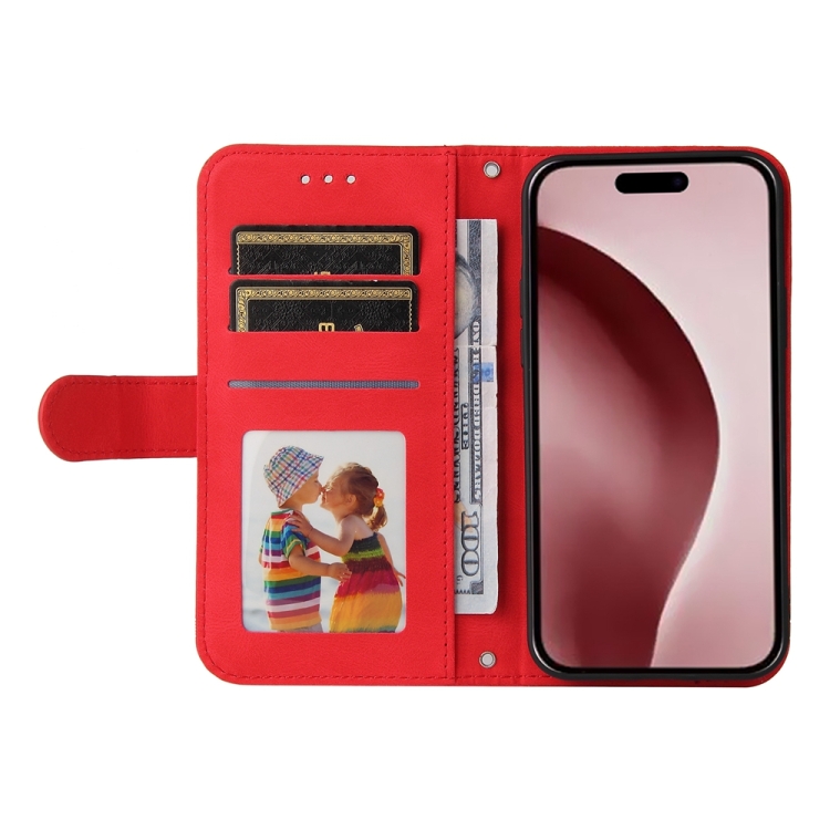 For iPhone 16 Pro Skin Feel Life Tree Leather Phone Case(Red) For iPhone 16 Pro Skin Feel Life Tree Leather Phone Case(Red)