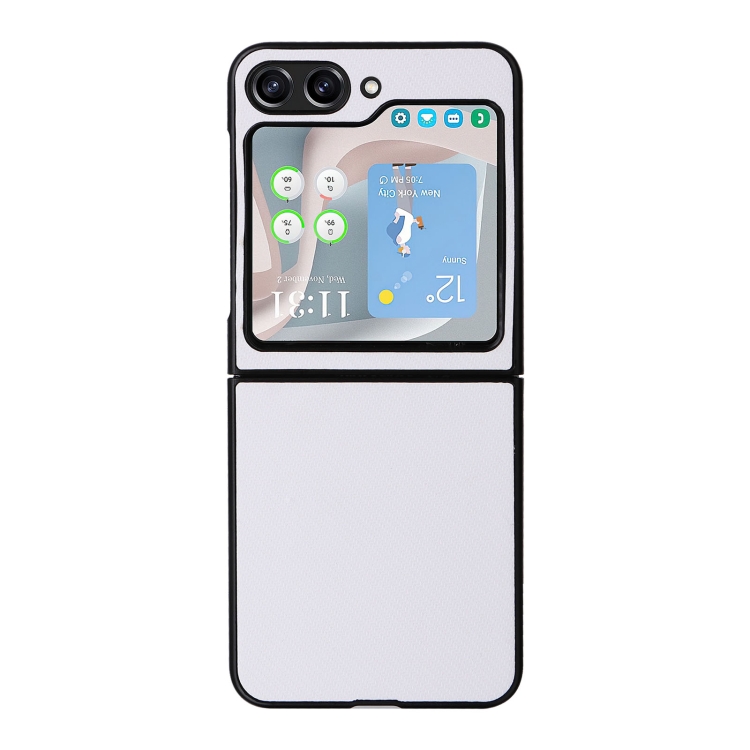 For Samsung Galaxy Z Flip5 5G PU Leather PC Phone Case(White)